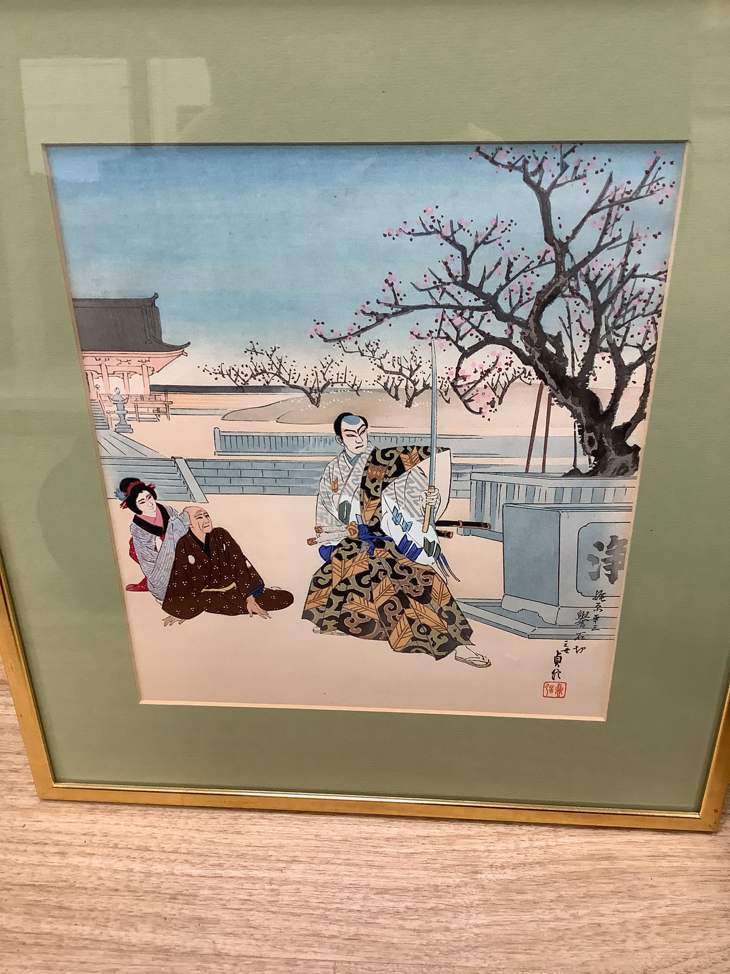 Six Japanese woodblock prints,